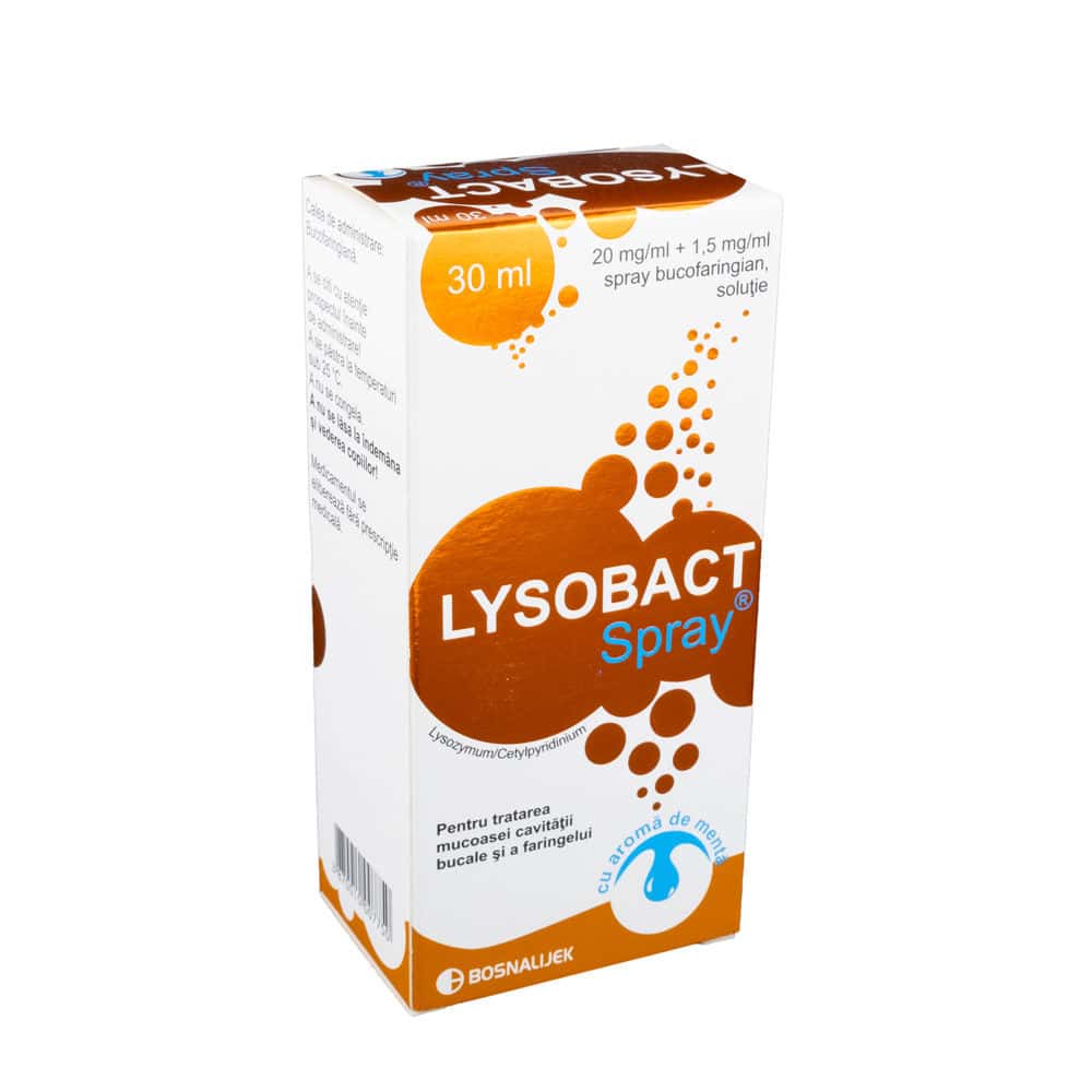 Lysobact Spray cu aroma de menta bucofaring. 30ml