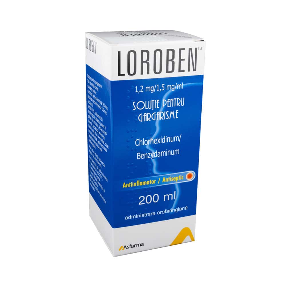 Loroben sol./gargarisme 1,2mg+1,5mg/ml 200ml