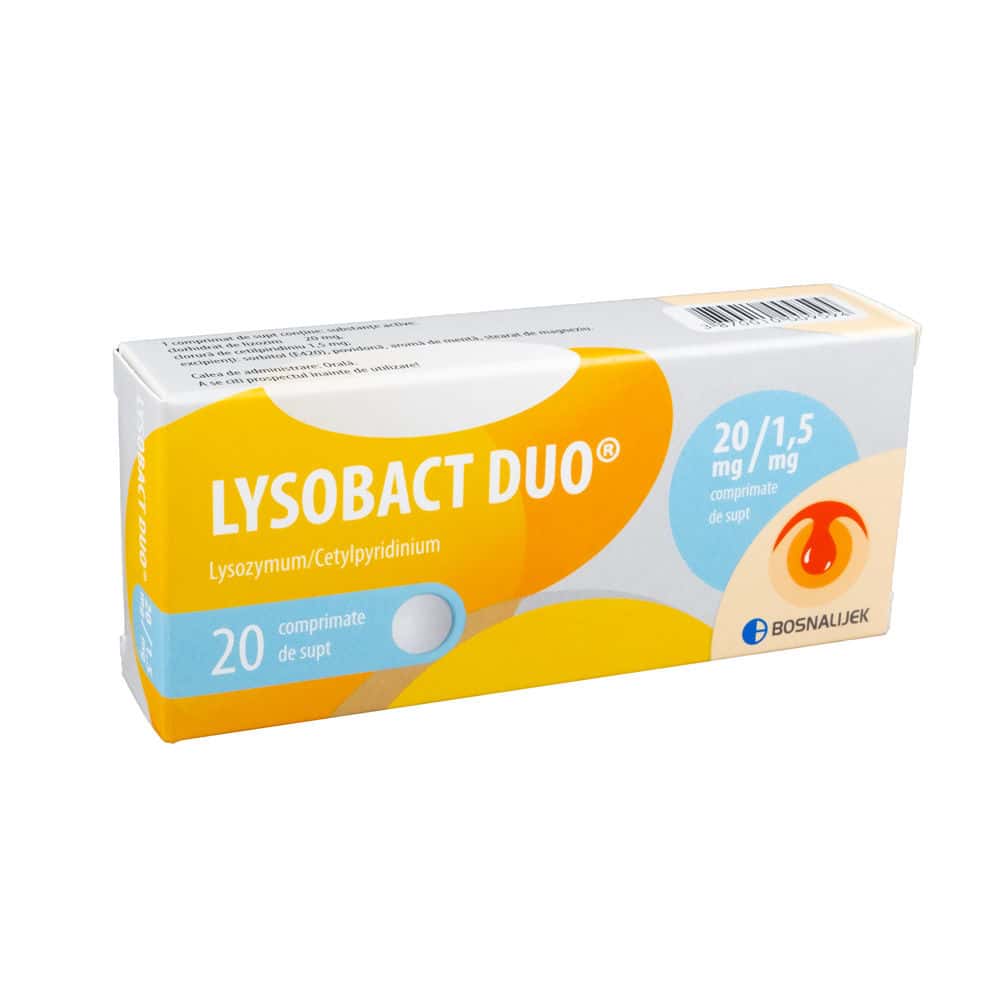 Lysobact Duo 20 mg+1.5mg comp. de supt N10x2