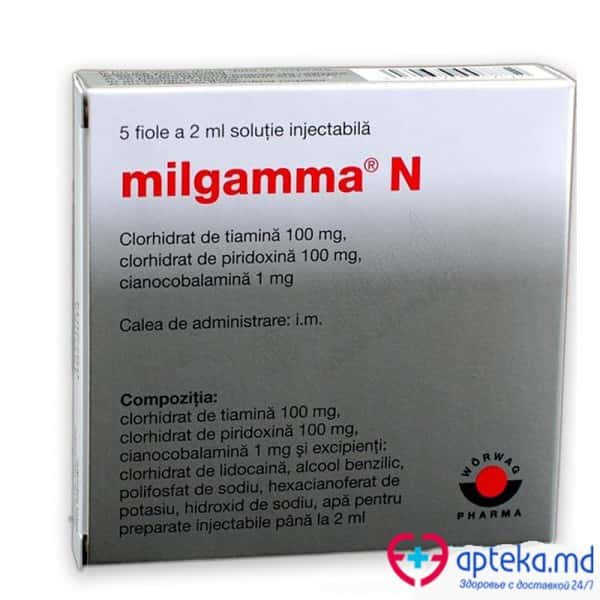 Milgamma N sol. inj. 0,5 mg + 50 mg + 50 mg/ml 2 ml N5