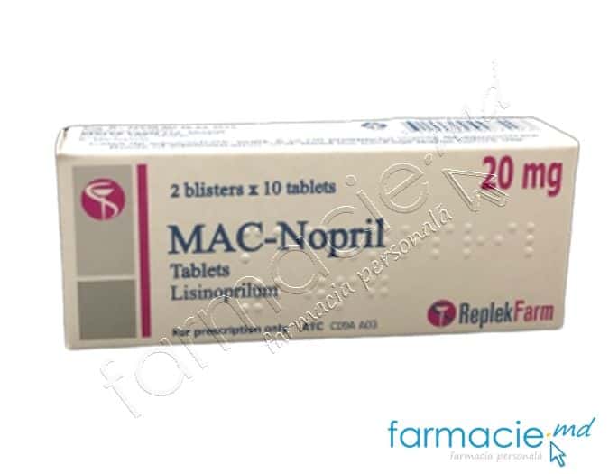 MAC-Nopril comp.20 mg N10x2 (Lisinoprilum)