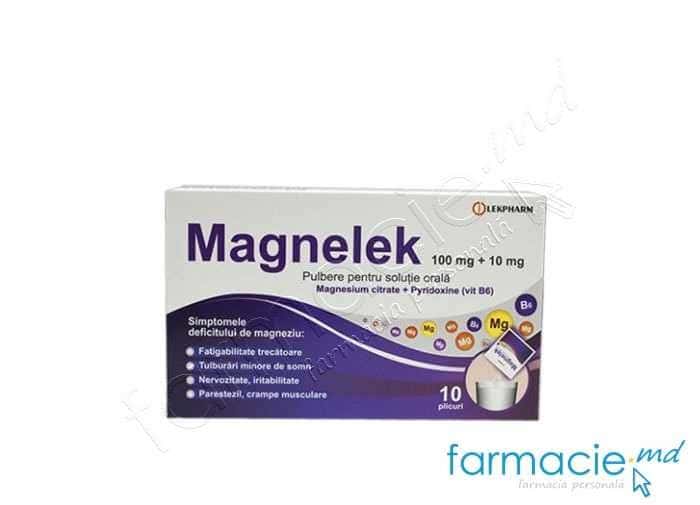 Magnelek pulb./sol. orala 100 mg/10 mg 3 g N10