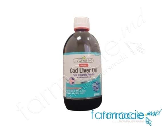 Cod Liver Oil Pur - Omega-3 1190mg 500ml Natures Aid