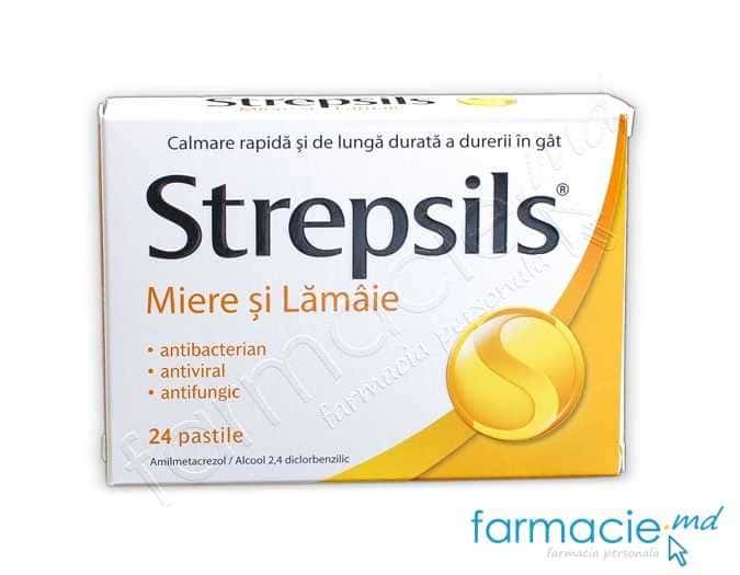 Strepsils® Miere si Lamiie pastile 1,2 mg + 0,6 mg N12x2