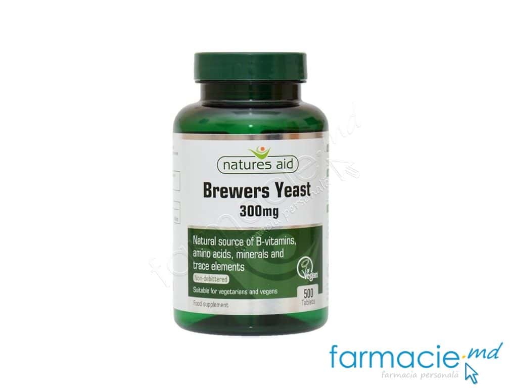 Brewers Yeast 300mg VEGAN comp. N500 (drojdii de bere) Natures Aid