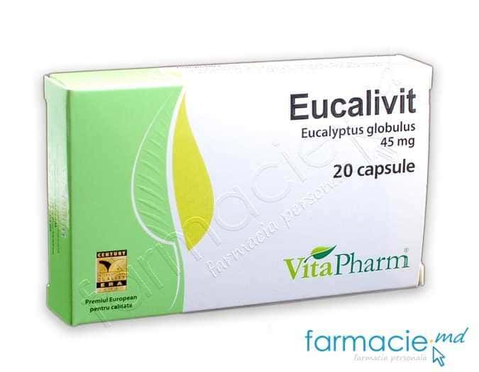 Eucalivit caps. N20 (ulei eucalipt 45 mg) angine,bronsite(Vitapharm)