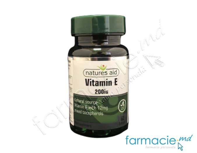 Vitamina E Naturala 200iu caps. gelatinoase N60 Natures Aid