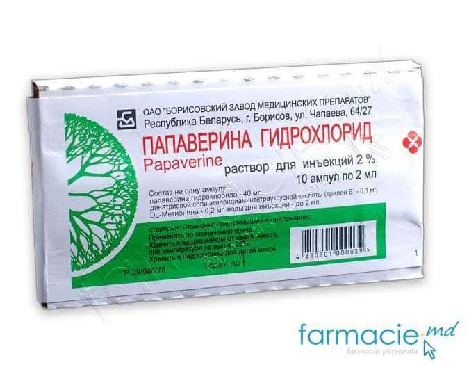 Papaverina sol.inj. 2% 2ml N10 (Borisov)