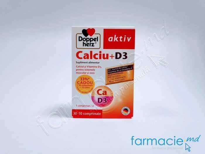 Calciu-D3 comp. 600mg+5mkg N30+10 Cadou Doppelherz