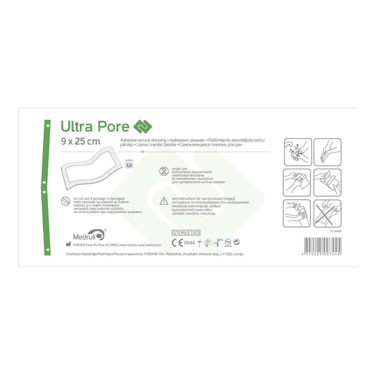 Pansament adeziv pentru rani 9x25cm Ultra Pore Forans