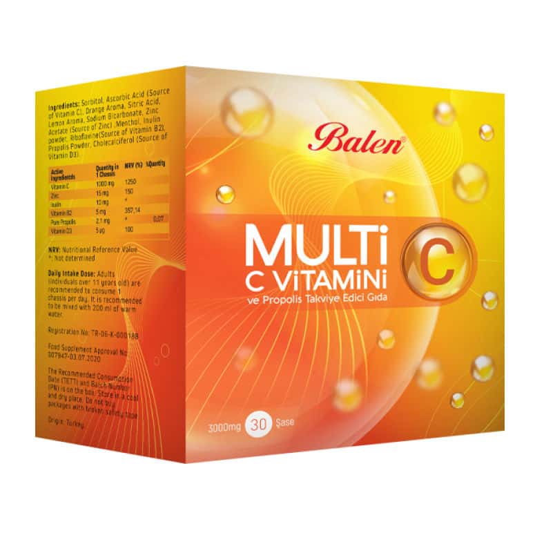 Balen Multi C Vitamin & Propolis sache N30 (Vit.C+Zn+D3+Propolis)