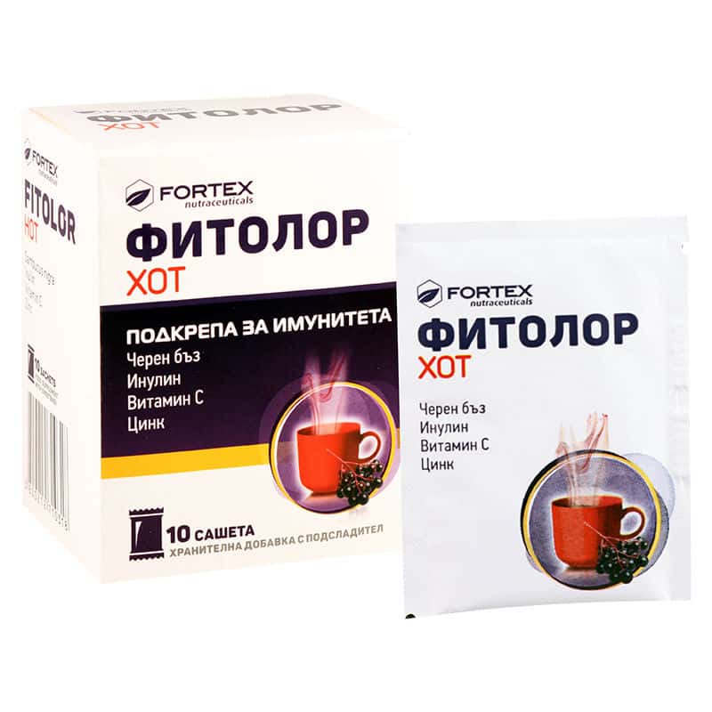 Fortex Fitolor Hot Inulin + Vit.C + Zinc + Extract de Soc Negru saseuri N10
