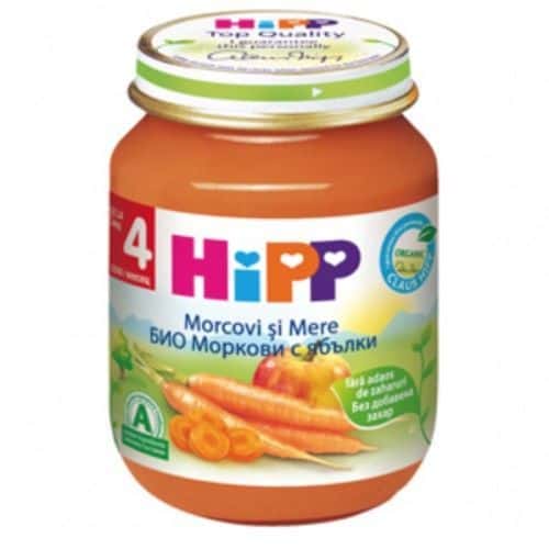 Hipp 4263 Pireu măr,morcov (4 luni) 125g
