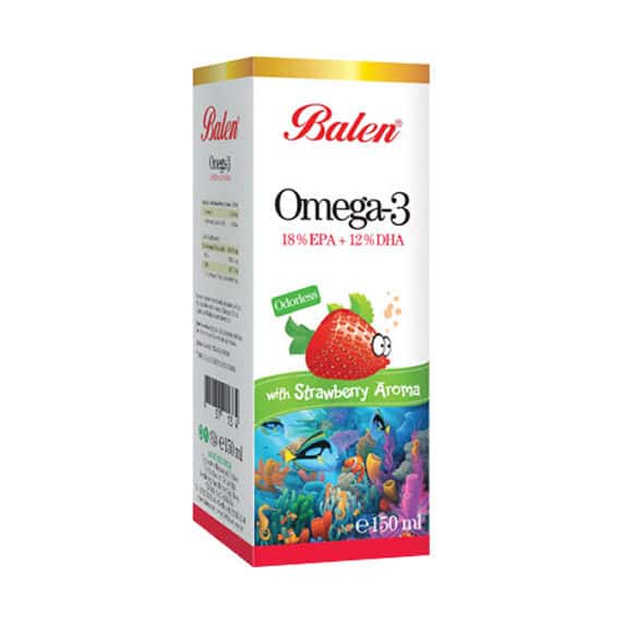 Balen Omega 3 cu aromă de căpșuni 150 ml