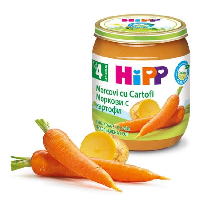 Hipp 4000 Pireu legume morcovi cu cartofi (4 luni) 125g