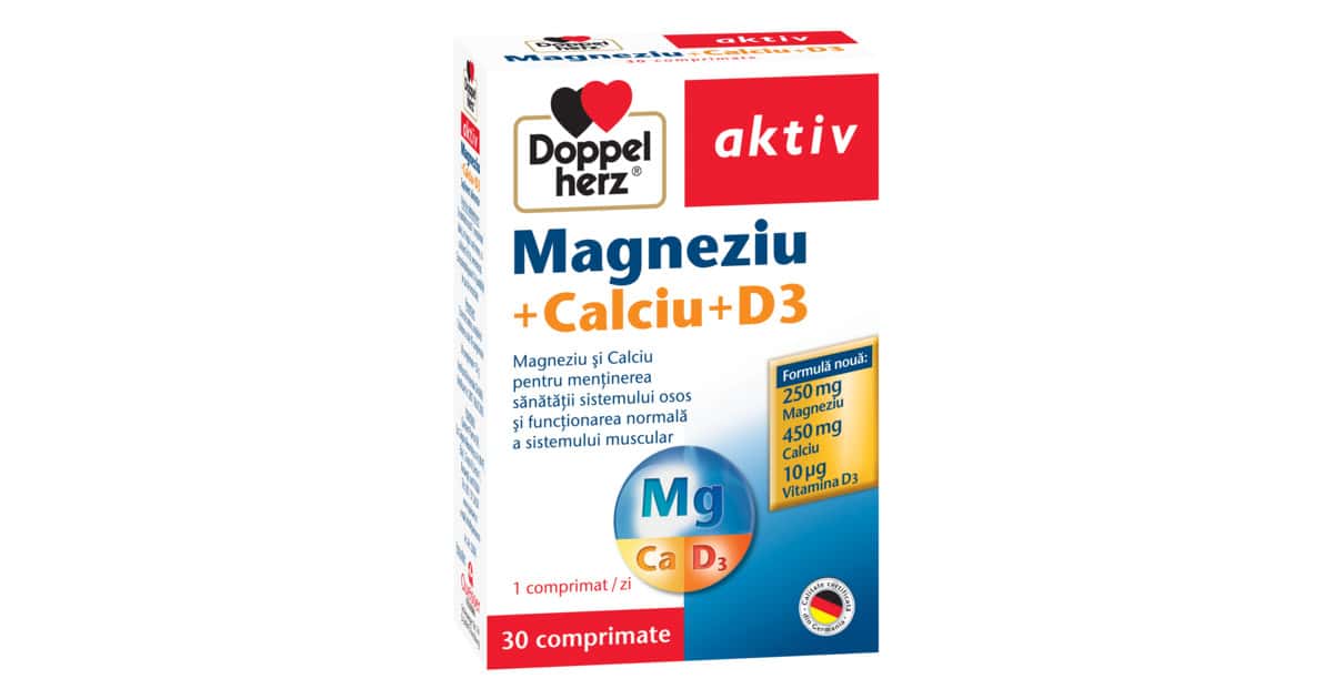 Doppelherz Calciu + Magneziu + D3 comp. N30 + 10 (cadou)
